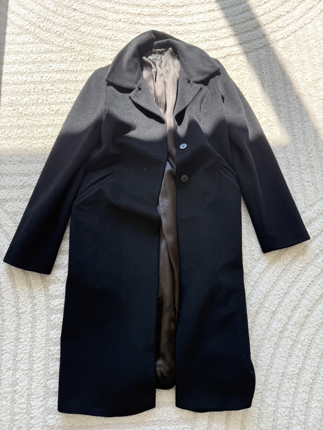 Agnès b. Paris Black Wool Blend Coat - Size 2