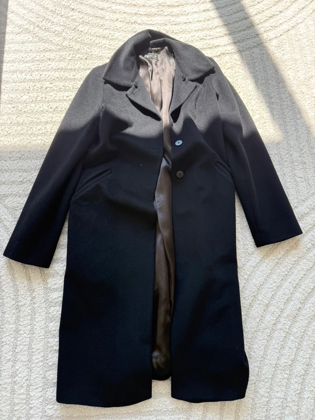 Agnès b. Paris Black Wool Blend Coat - Size 2 thumbnail