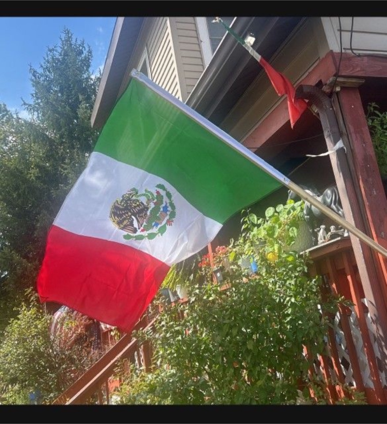 Mexican flag 3 X 5 with stick new