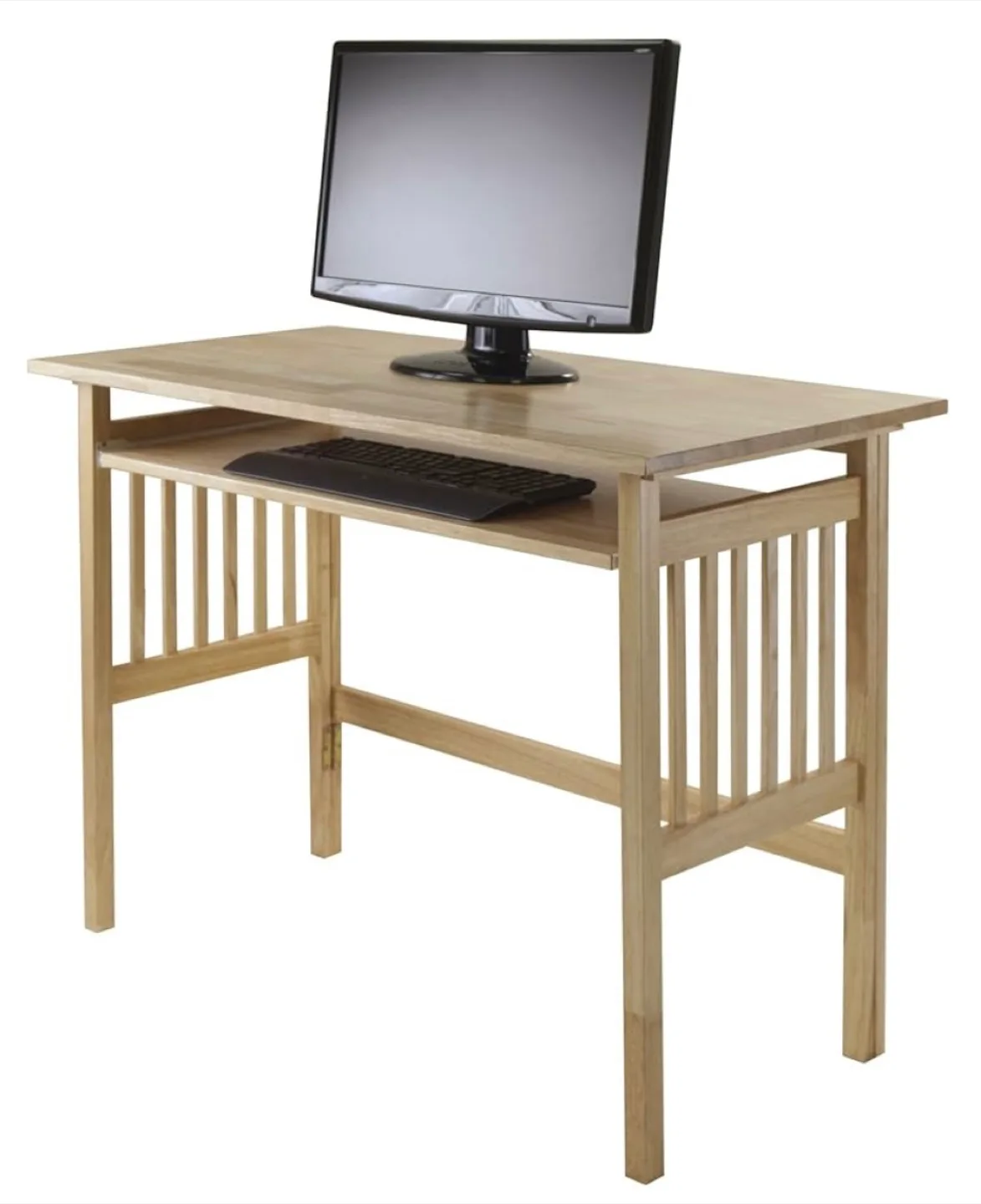 🥕 Wood Computer Desk with Pullout Keyboard Tray thumbnail