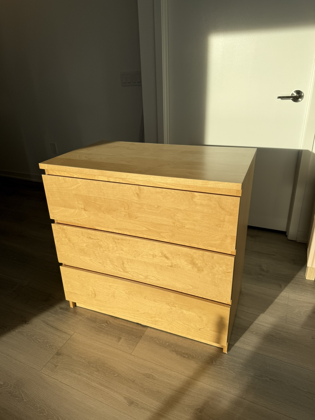 IKEA Malm Light Wood 3-Drawer Dresser