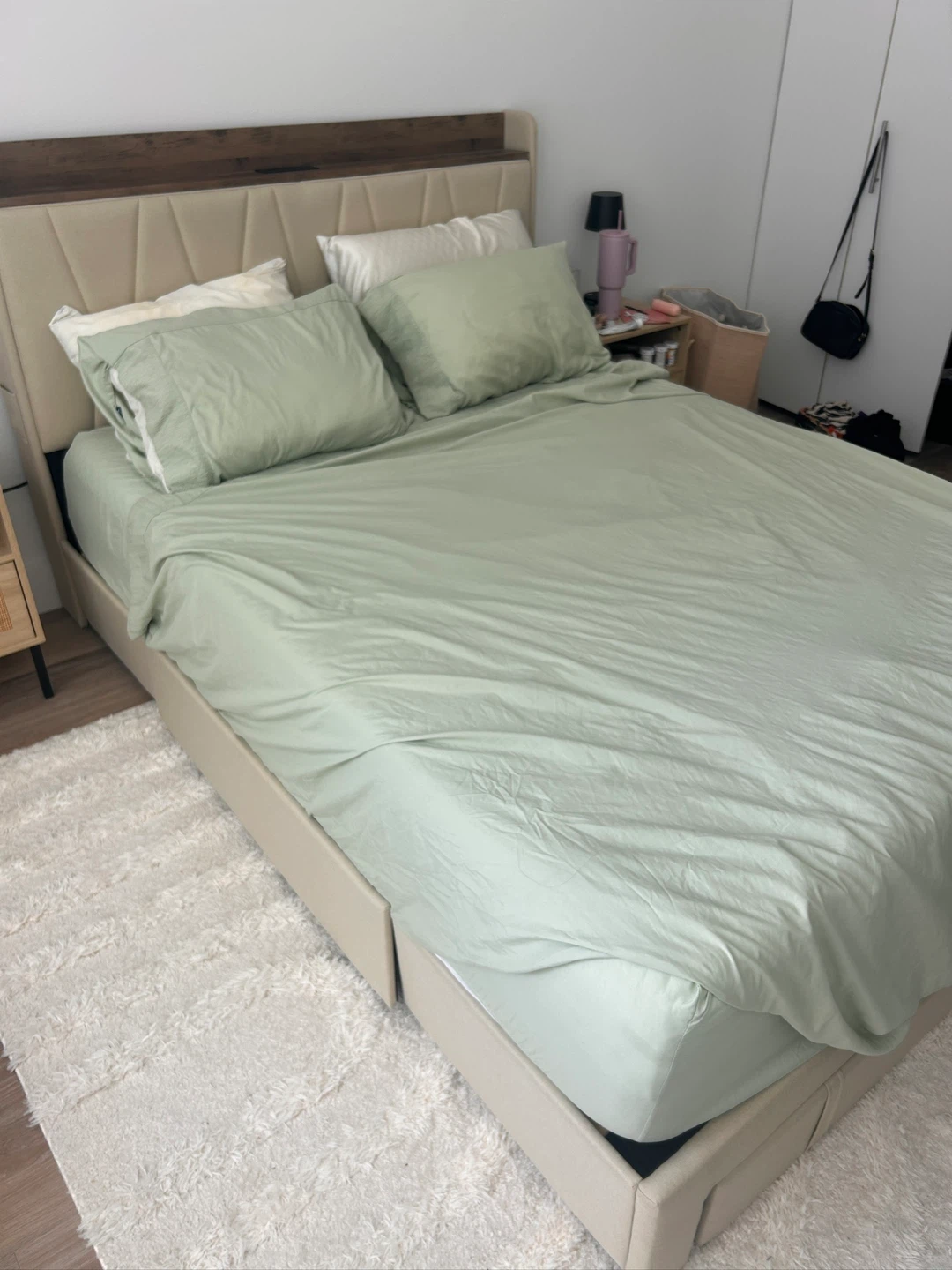 Queen Size Bed Frame with Storage - photo 2