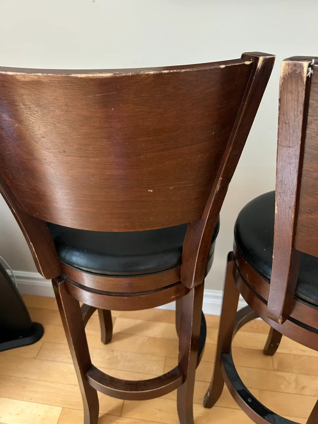 Set of 2 Brown Wood Bar Stools image indicator(8)