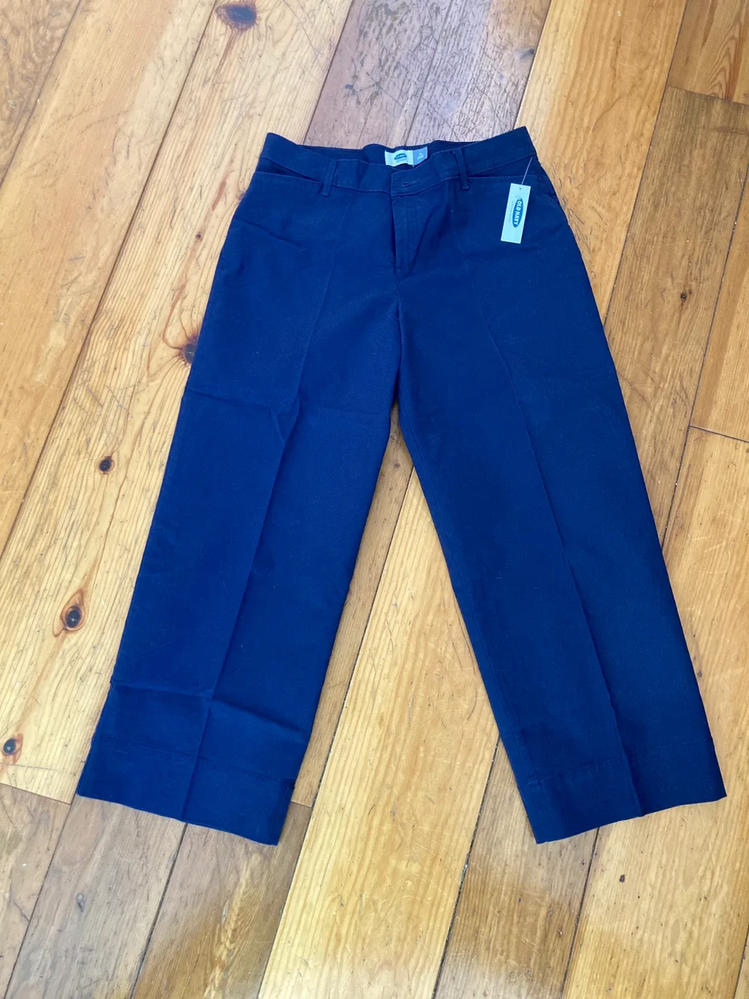 old navy pants— wide leg twill — size 4, blue (bnib) thumbnail