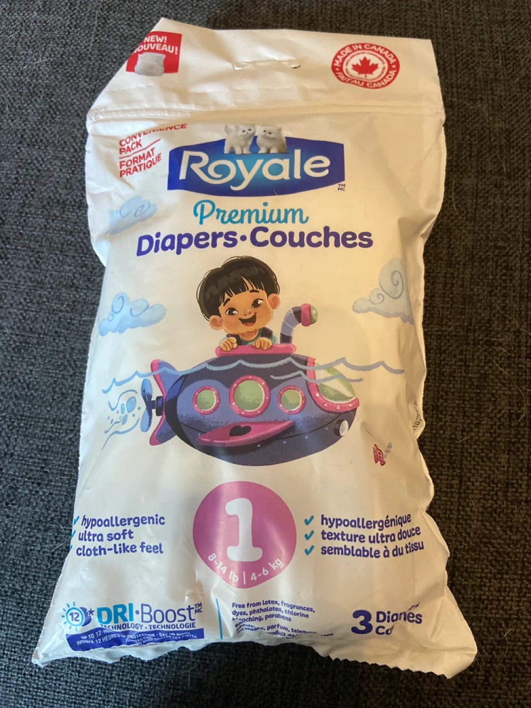 Royale Premium Diapers - Size 1 (8-14 lbs) thumbnail