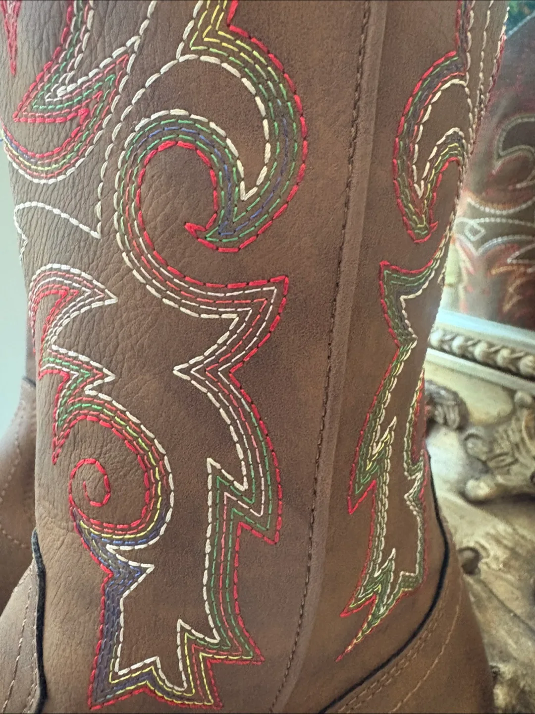 Ladies Embroidered Cowboy Boots - Size 7 (Wide Width & Calf) image indicator(7)