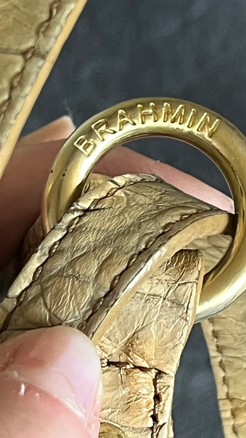 Brahmin Croc Embossed Leather Crossbody Bag image indicator(3)