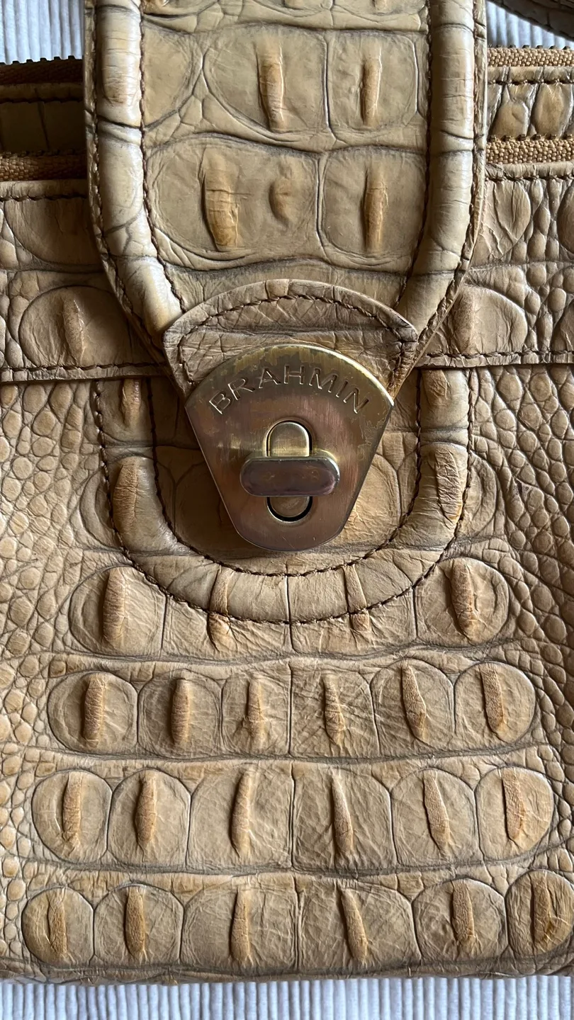 Brahmin Croc Embossed Leather Crossbody Bag image indicator(2)