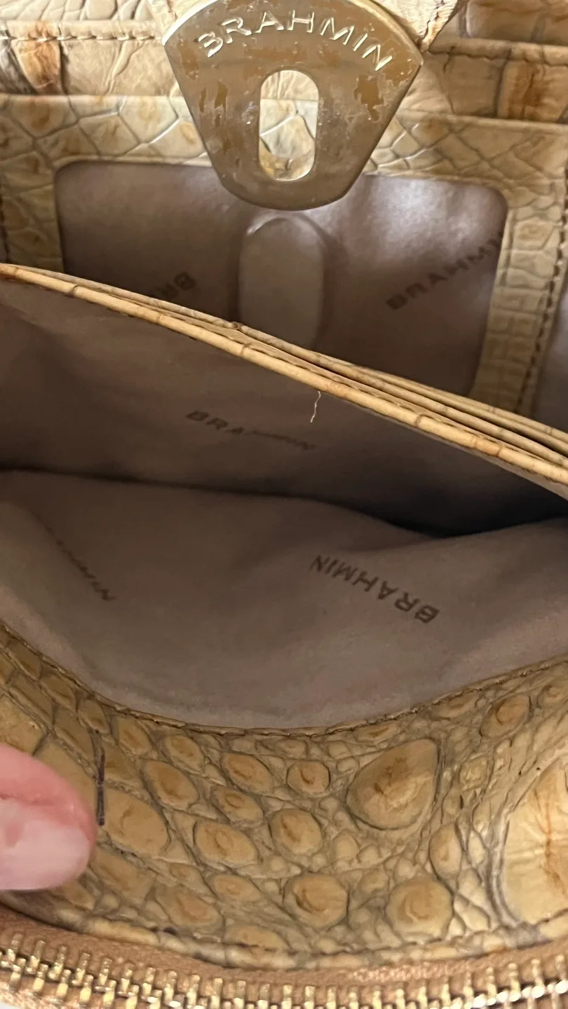 Brahmin Croc Embossed Leather Crossbody Bag image indicator(8)