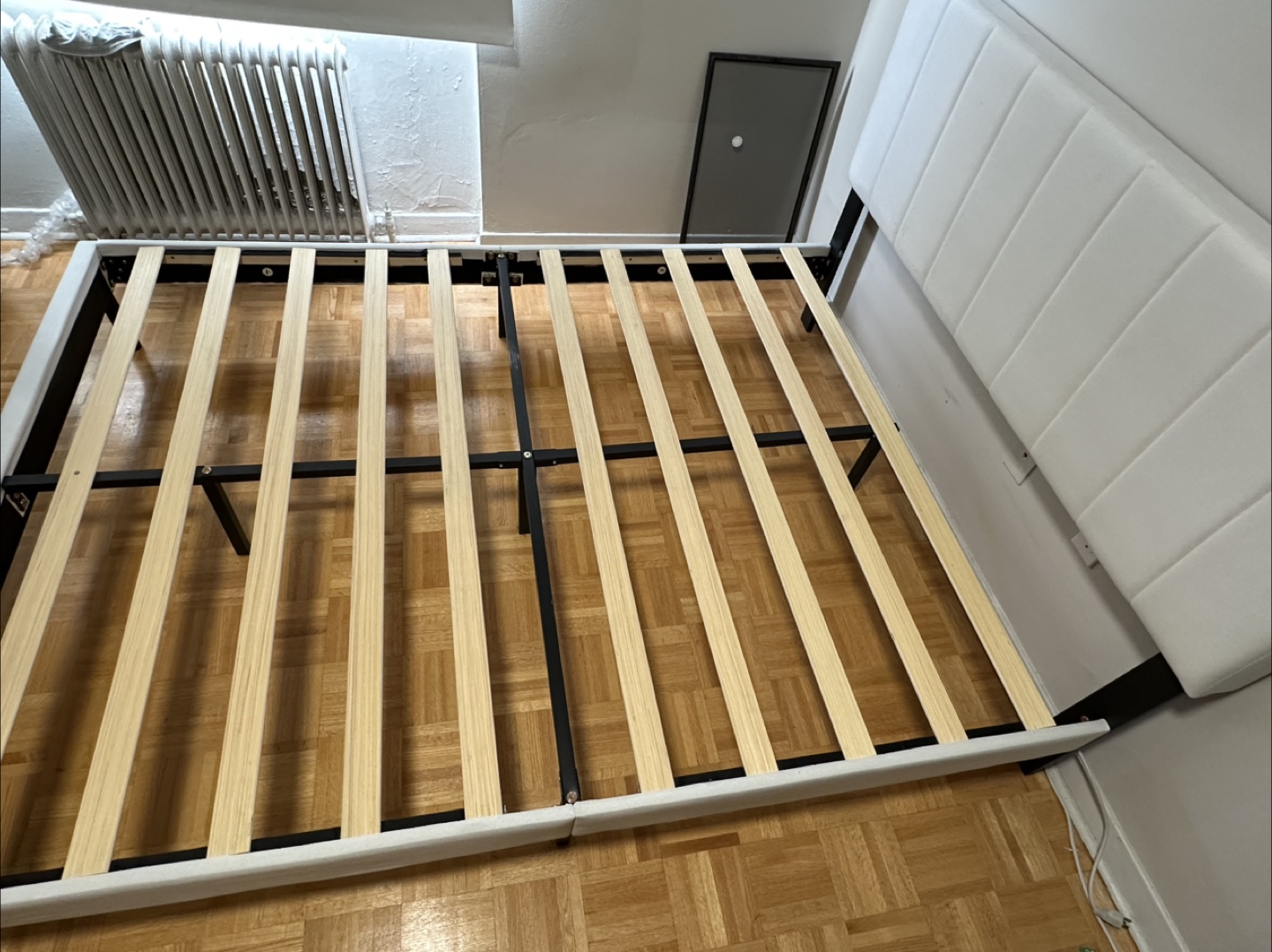 White Upholstered Bed Frame - photo 3