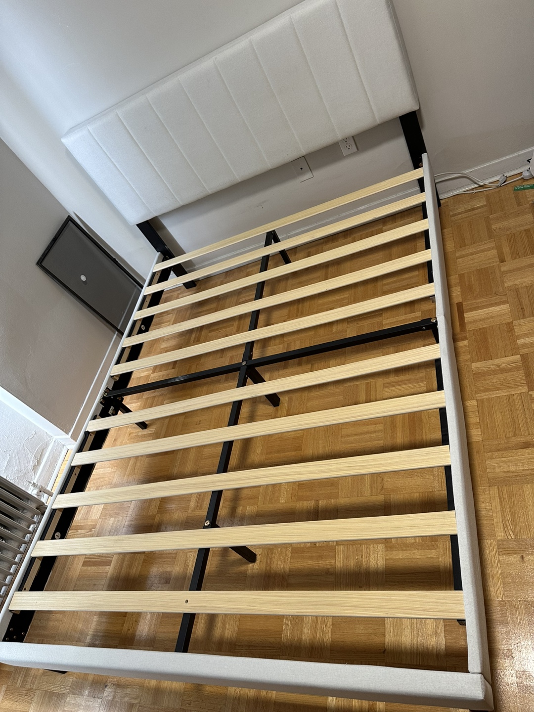 White Upholstered Bed Frame - photo 2