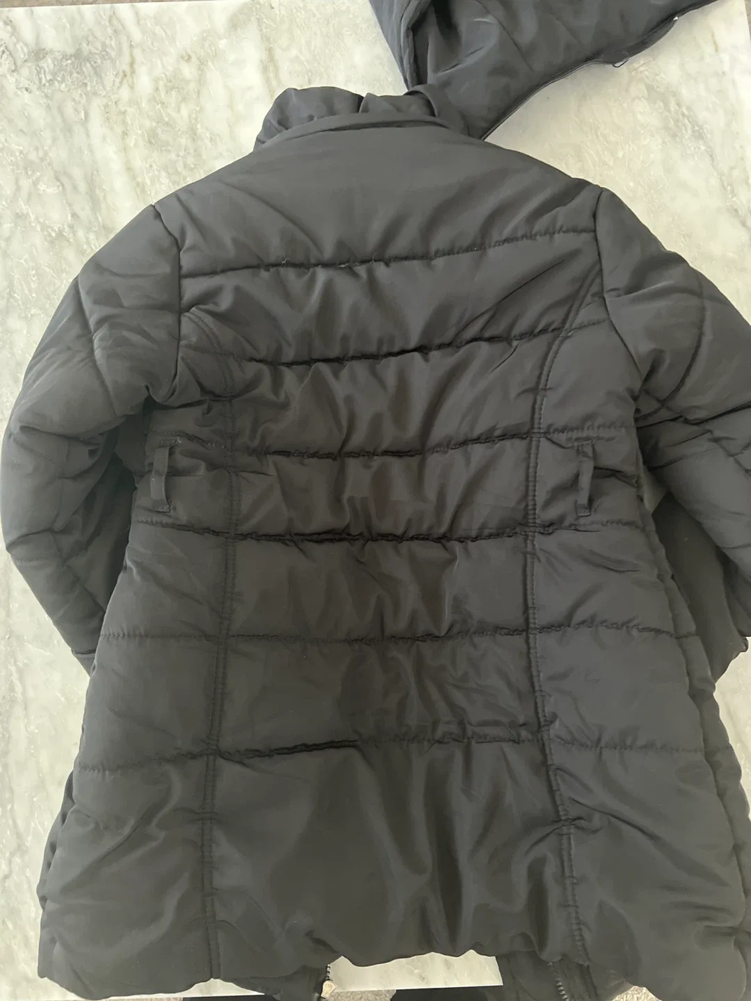 Black Puffer Jacket with Hood Size XXL Kids image indicator(2)