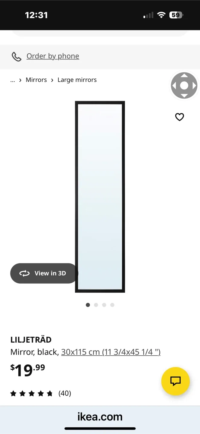 IKEA LILJATRAD Black Mirror - 30x115 cm image indicator(2)