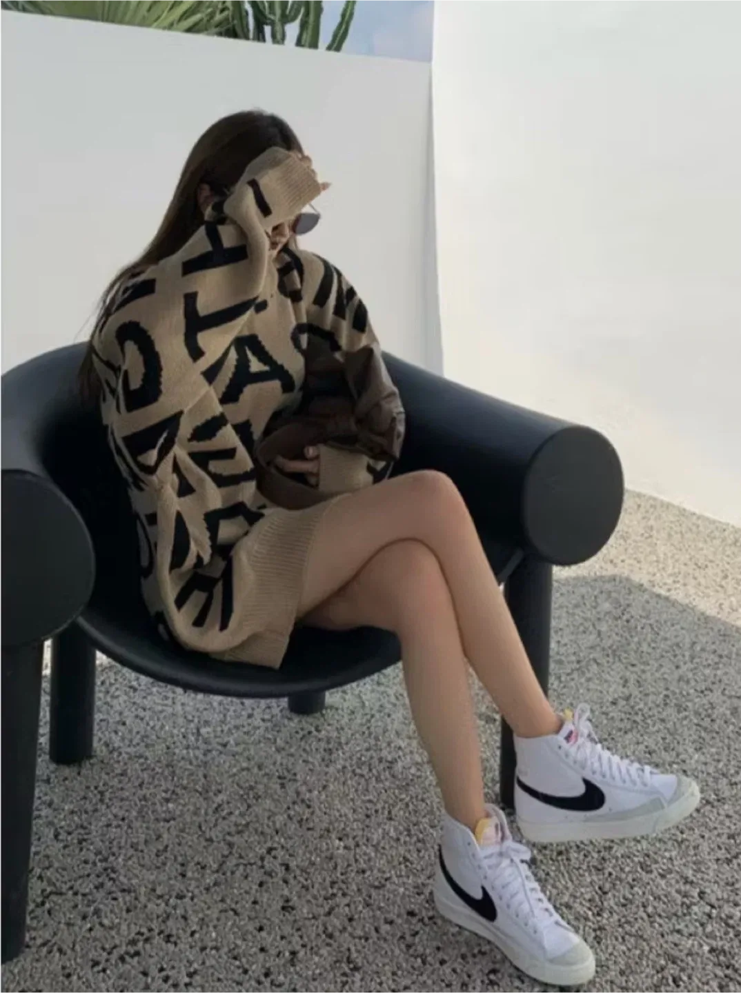 Beige Graphic Print Sweater thumbnail