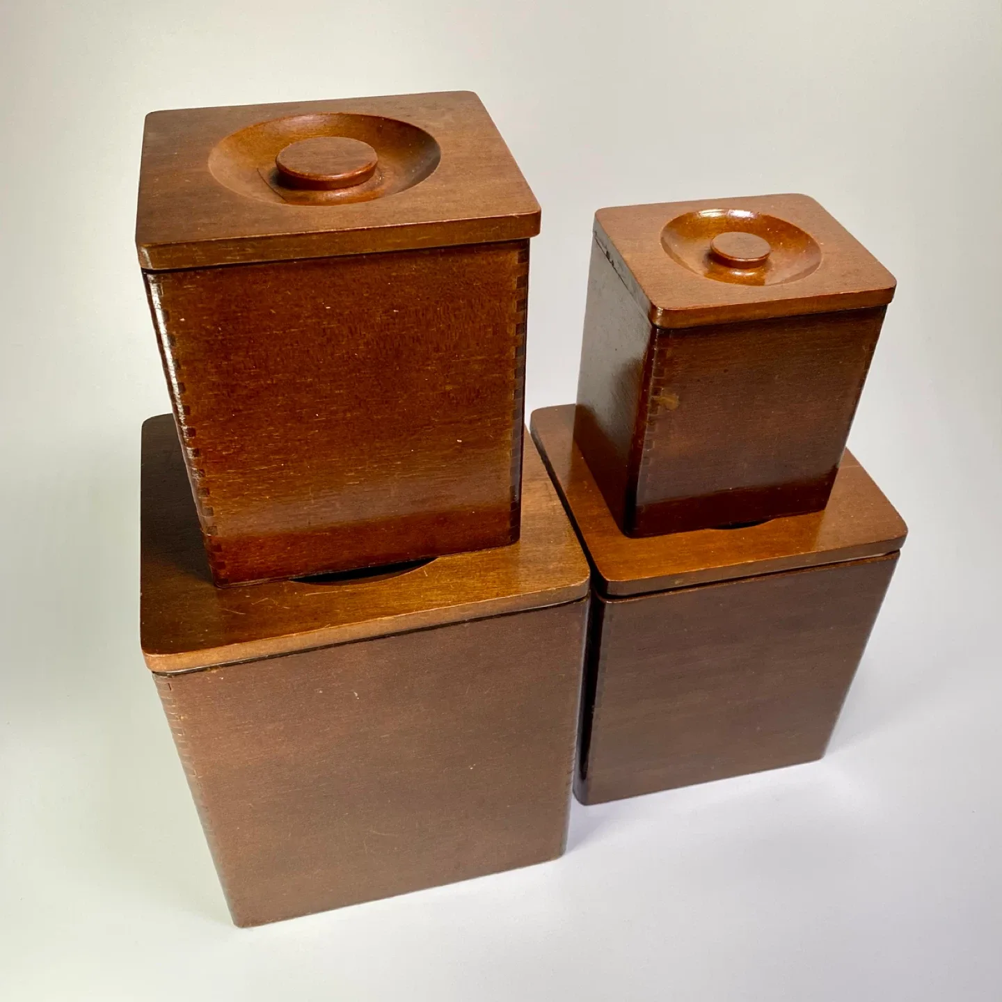 Set of 4 Vintage Nesting Kitchen Canisters thumbnail