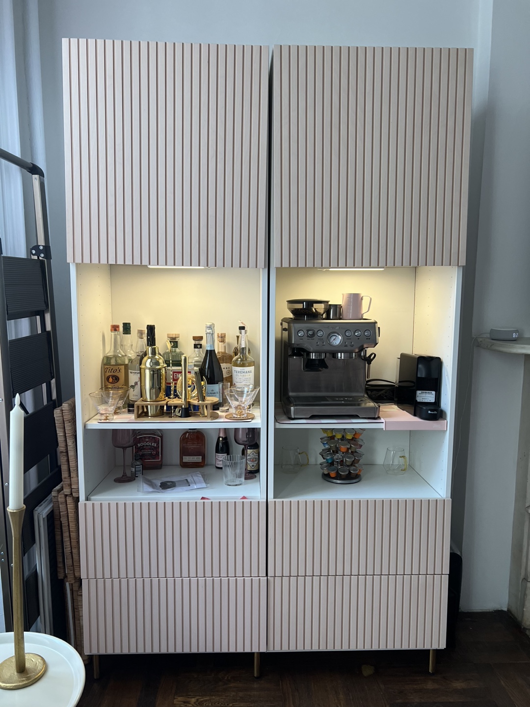 1 IKEA Pink costume made bar/storage cabinets