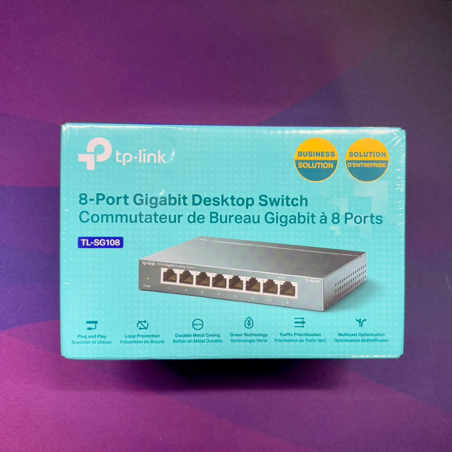 TP-Link TL-SG108 8-Port Gigabit Desktop Switch - New in Box thumbnail