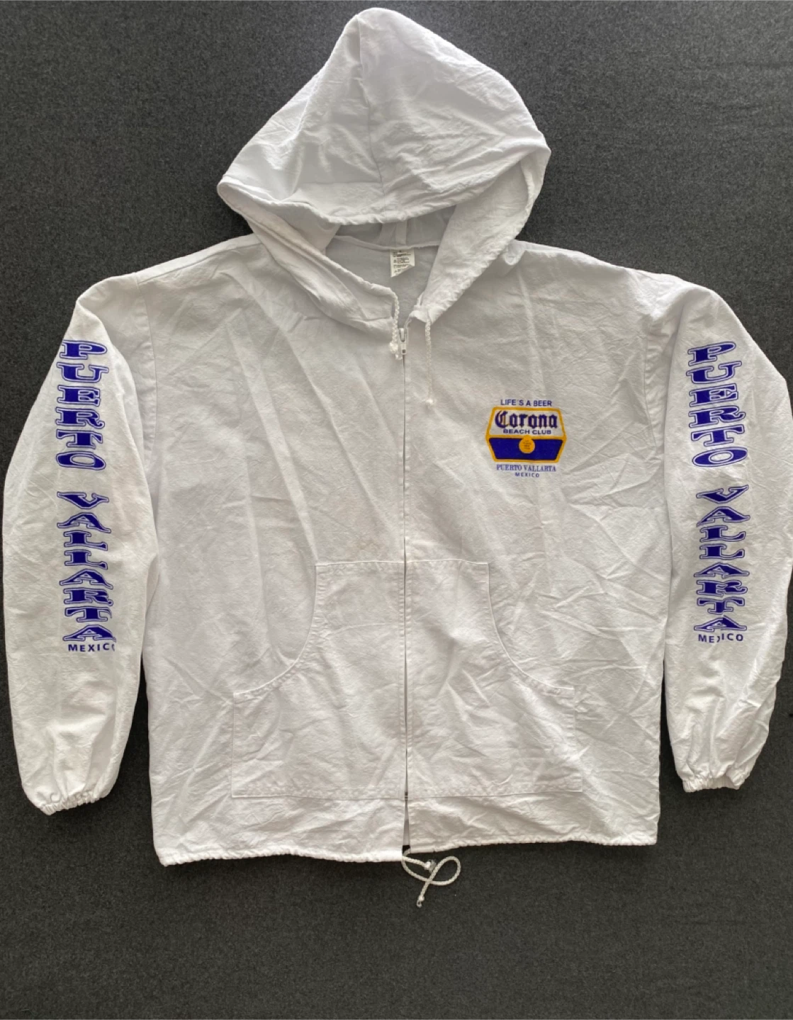 Vintage 90s Corona Beach Club Mexico Light Hoodie - Large