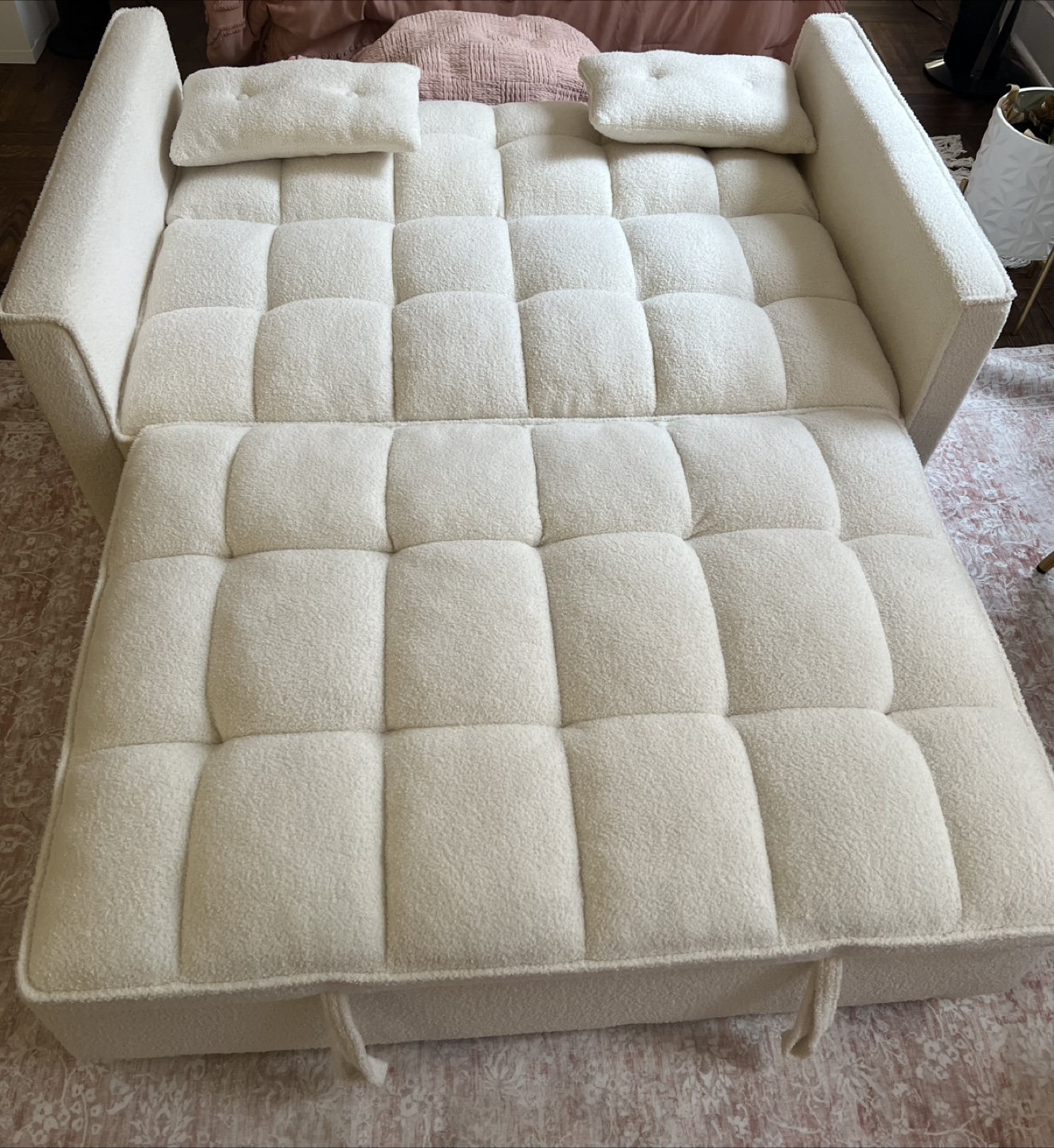 Convertible Sofa Bed - Ivory White - photo 3