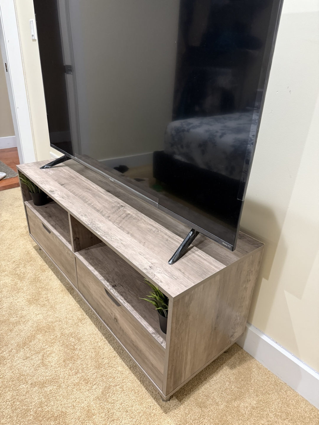 Wood TV Stand with Storage 60” - photo 2