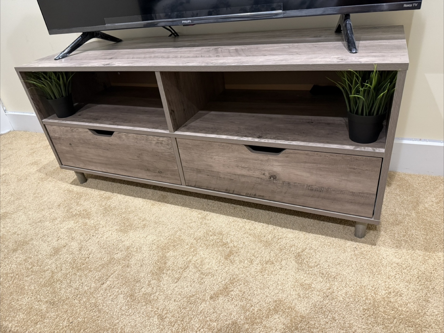 Wood TV Stand with Storage 60” - photo 3