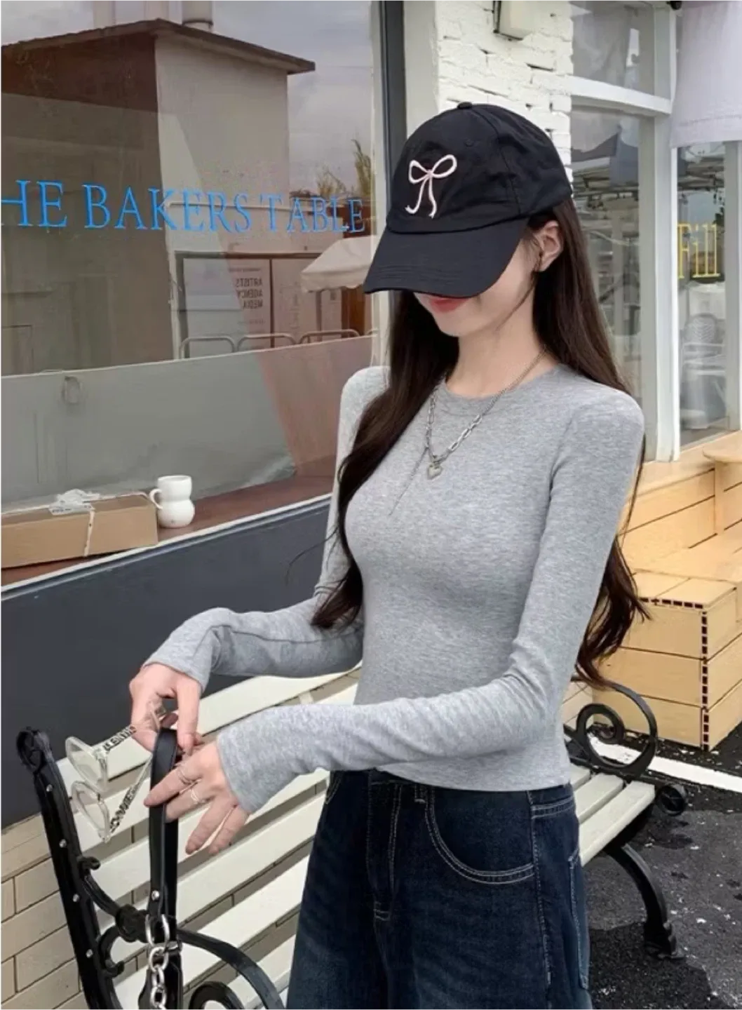 Long Sleeve Top - Grey thumbnail