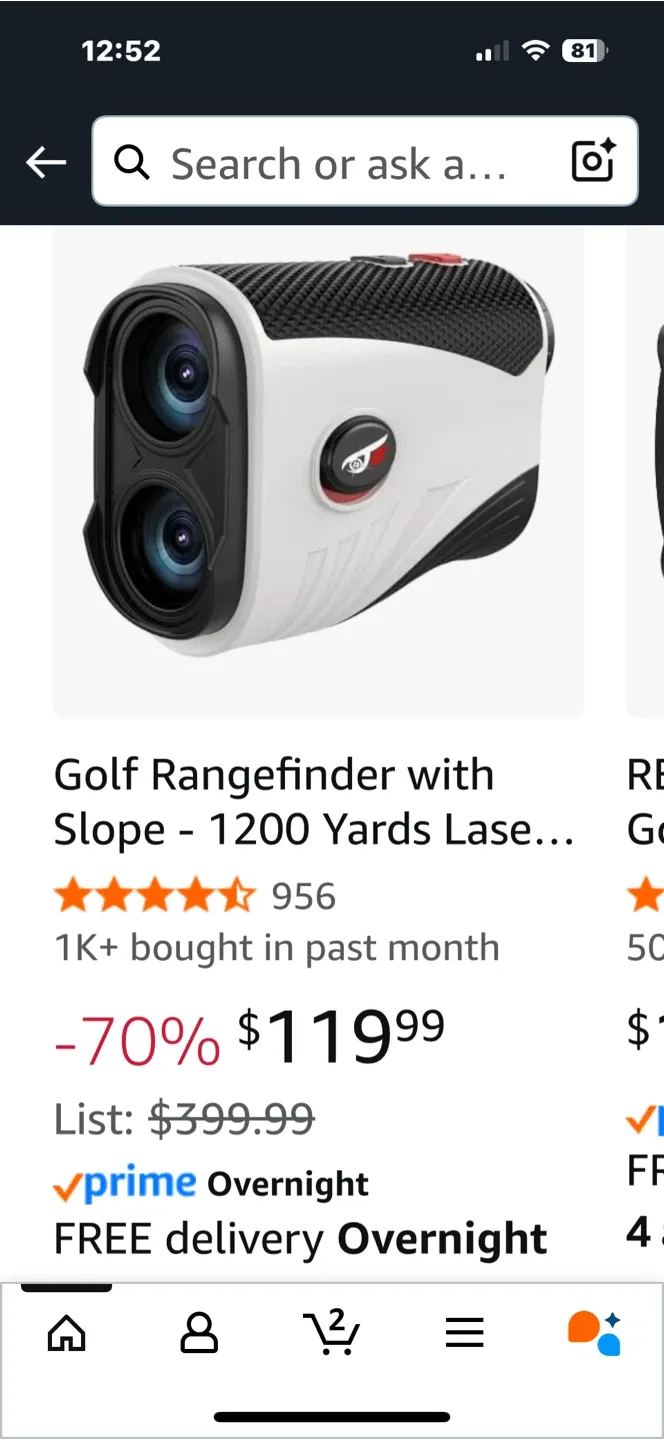 VyKure Golf Rangefinder with Slope - 1200 Yards thumbnail