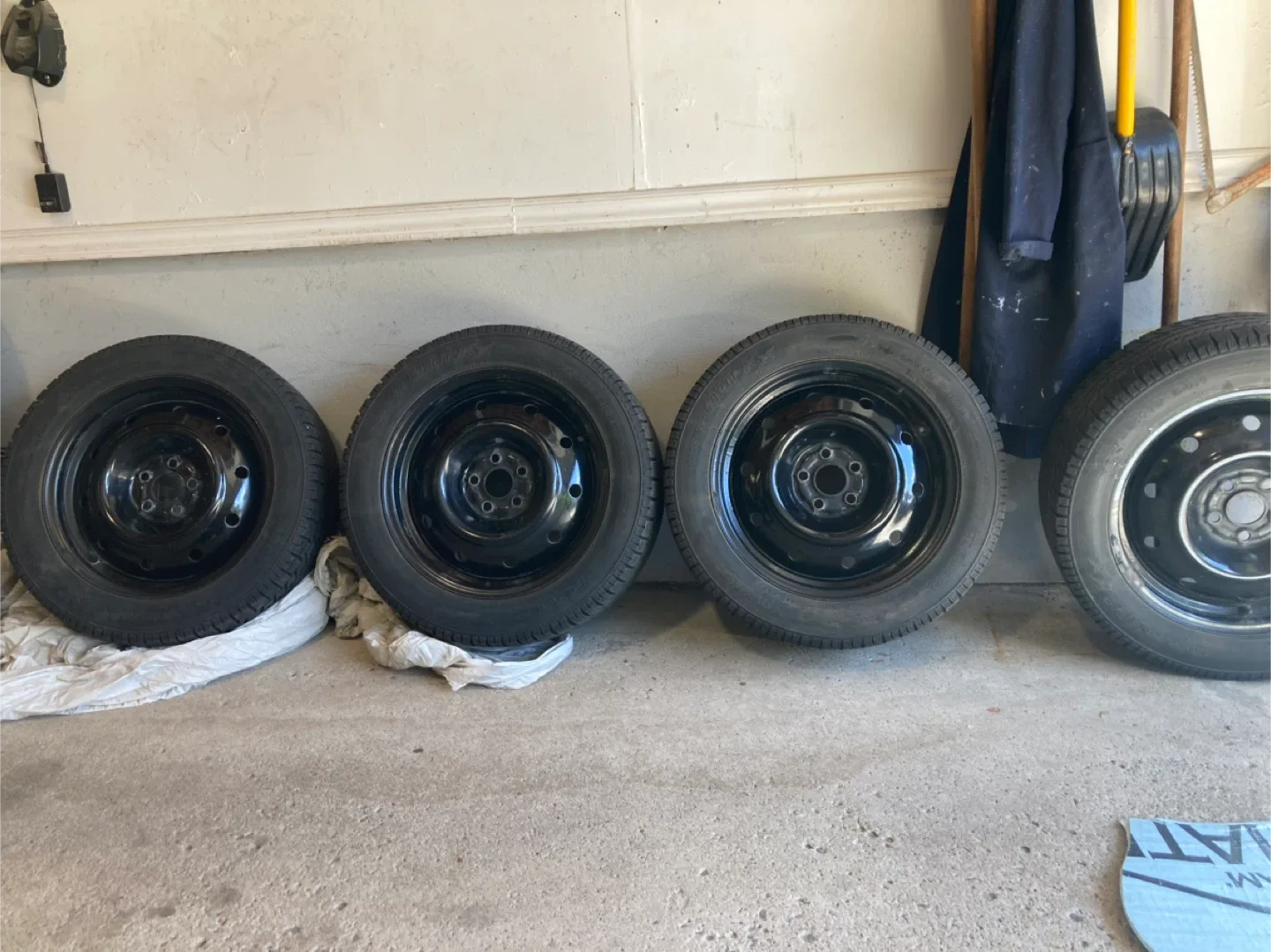 Set of 4 Toyo Observe Winter Tires and black rims thumbnail