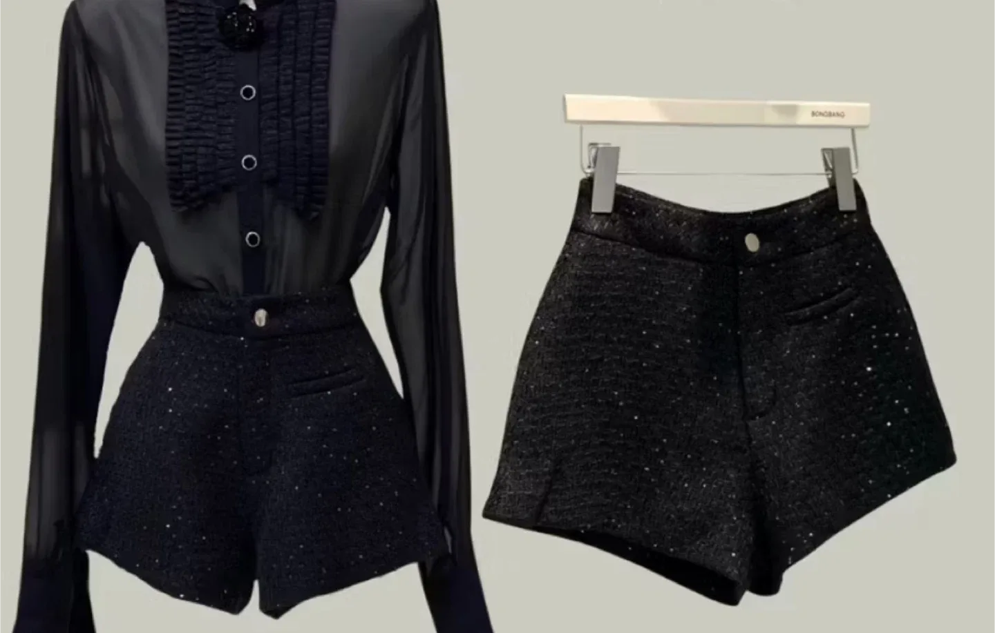 Black Tweed Shorts thumbnail