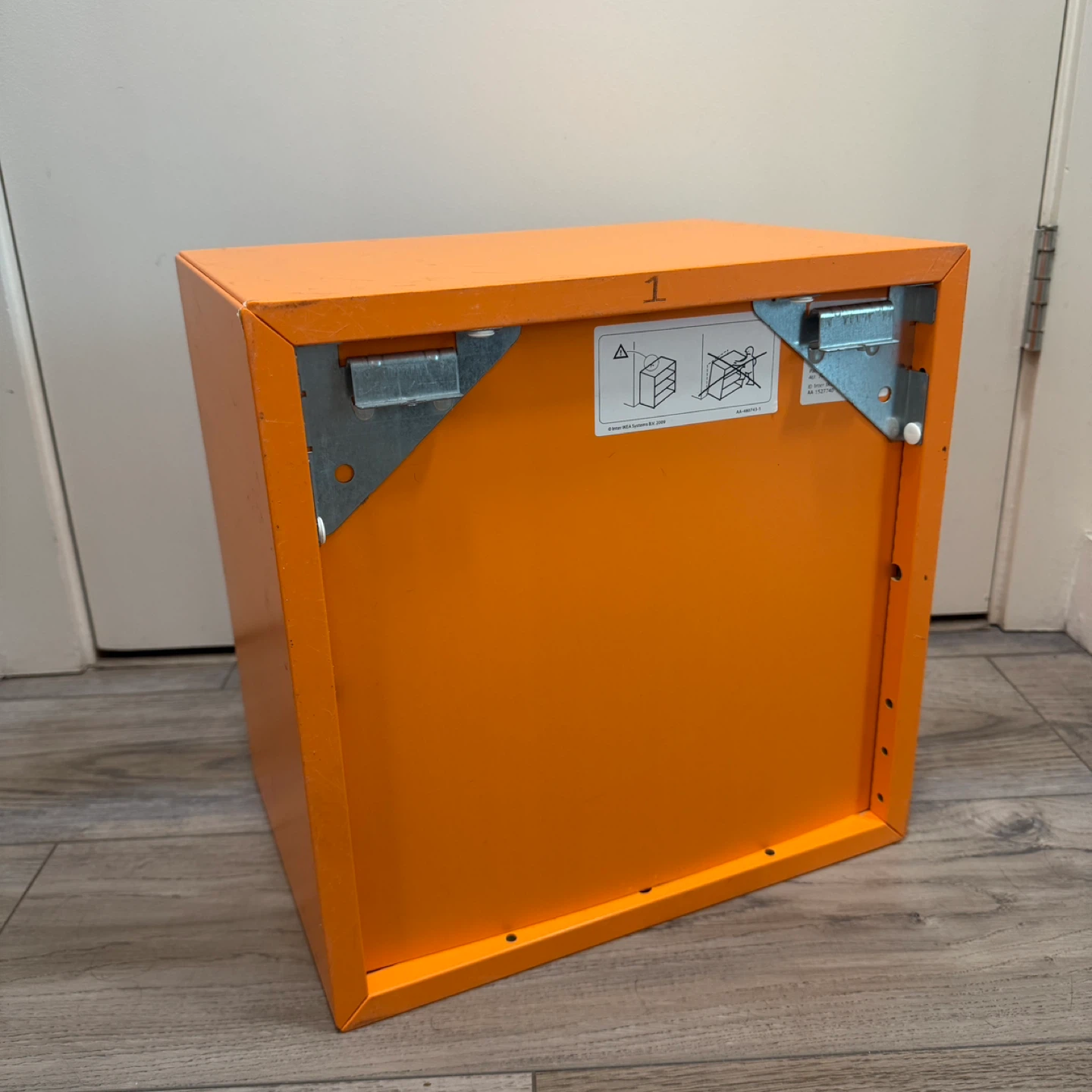 Ikea Eket Orange Cube Storage Shelf - photo 4