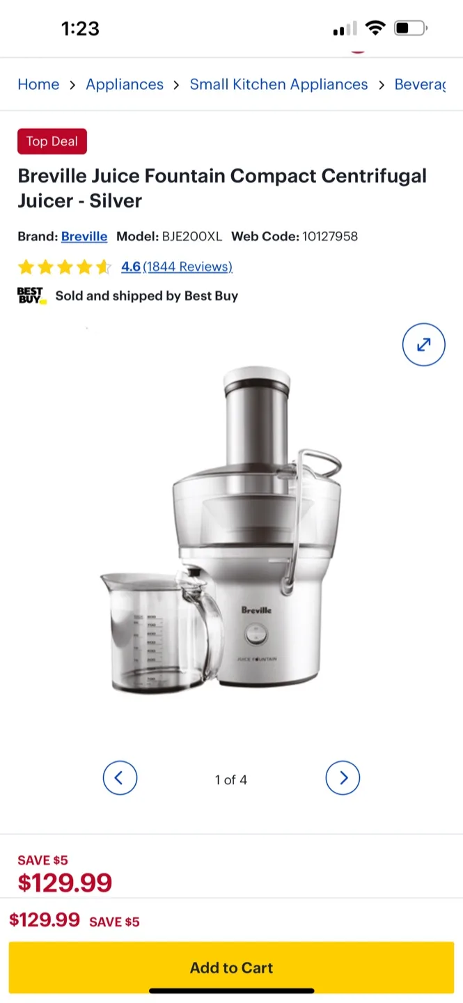 Breville Juice Fountain Compact Centrifugal Juicer - Silver image indicator(6)