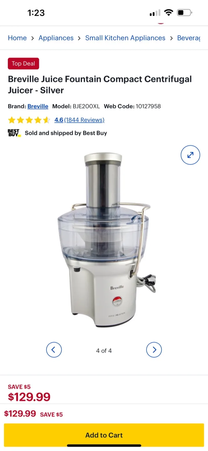 Breville Juice Fountain Compact Centrifugal Juicer - Silver image indicator(3)