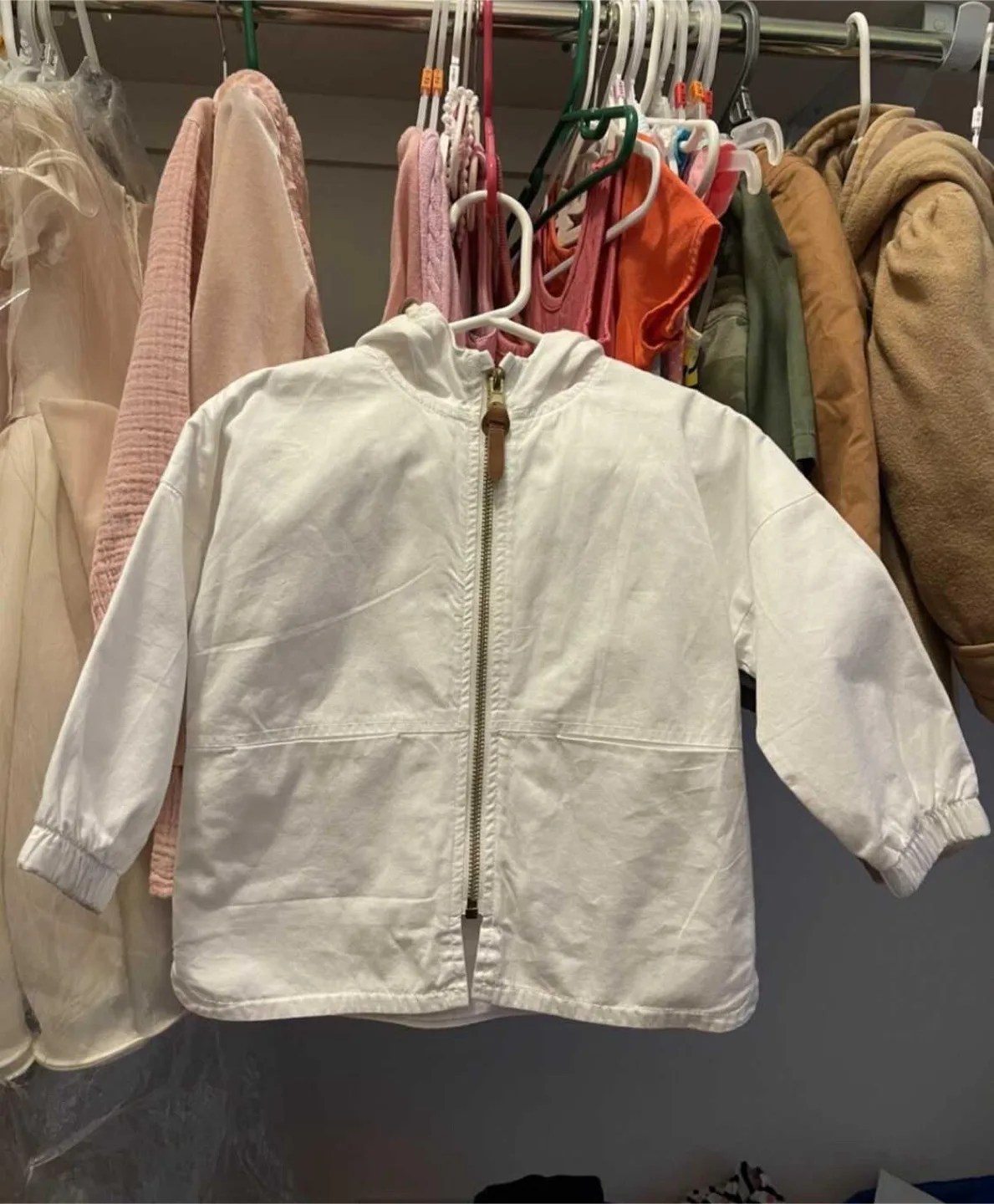 ZARA SPRING/FALLS White Kids' Hooded Jacket thumbnail