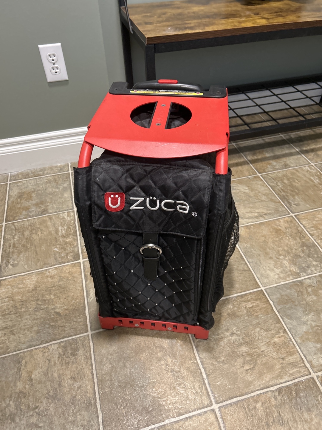 Zuca Rolling Suitcase Bag - Black/Red