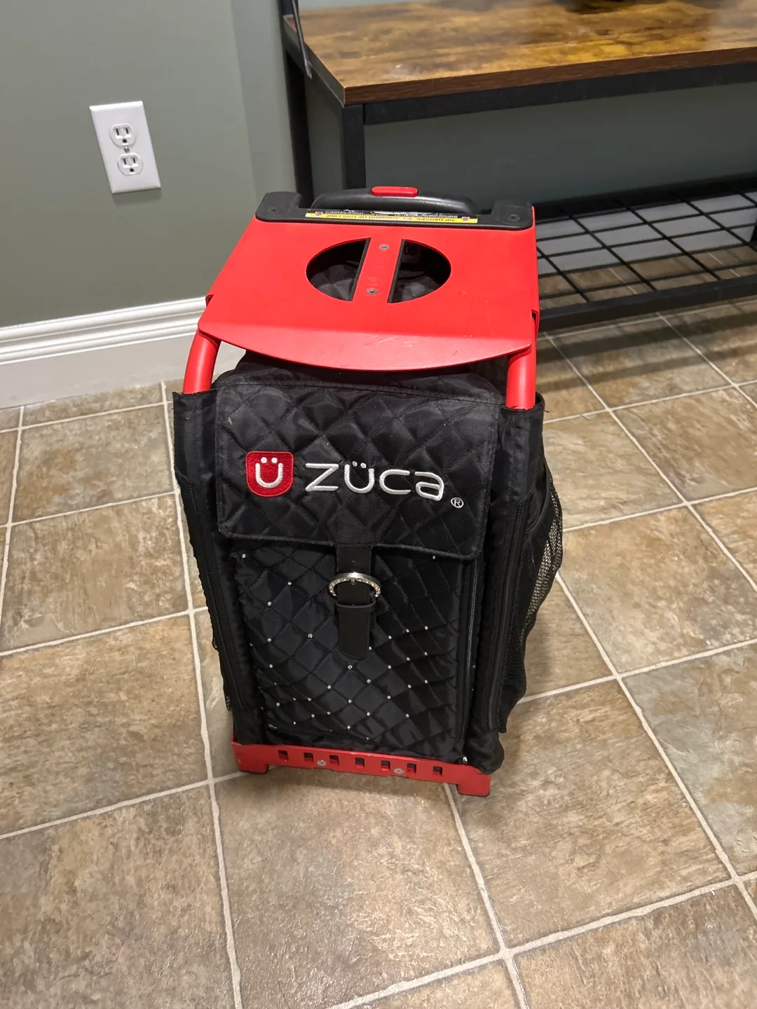 Zuca Rolling Suitcase Bag - Black/Red