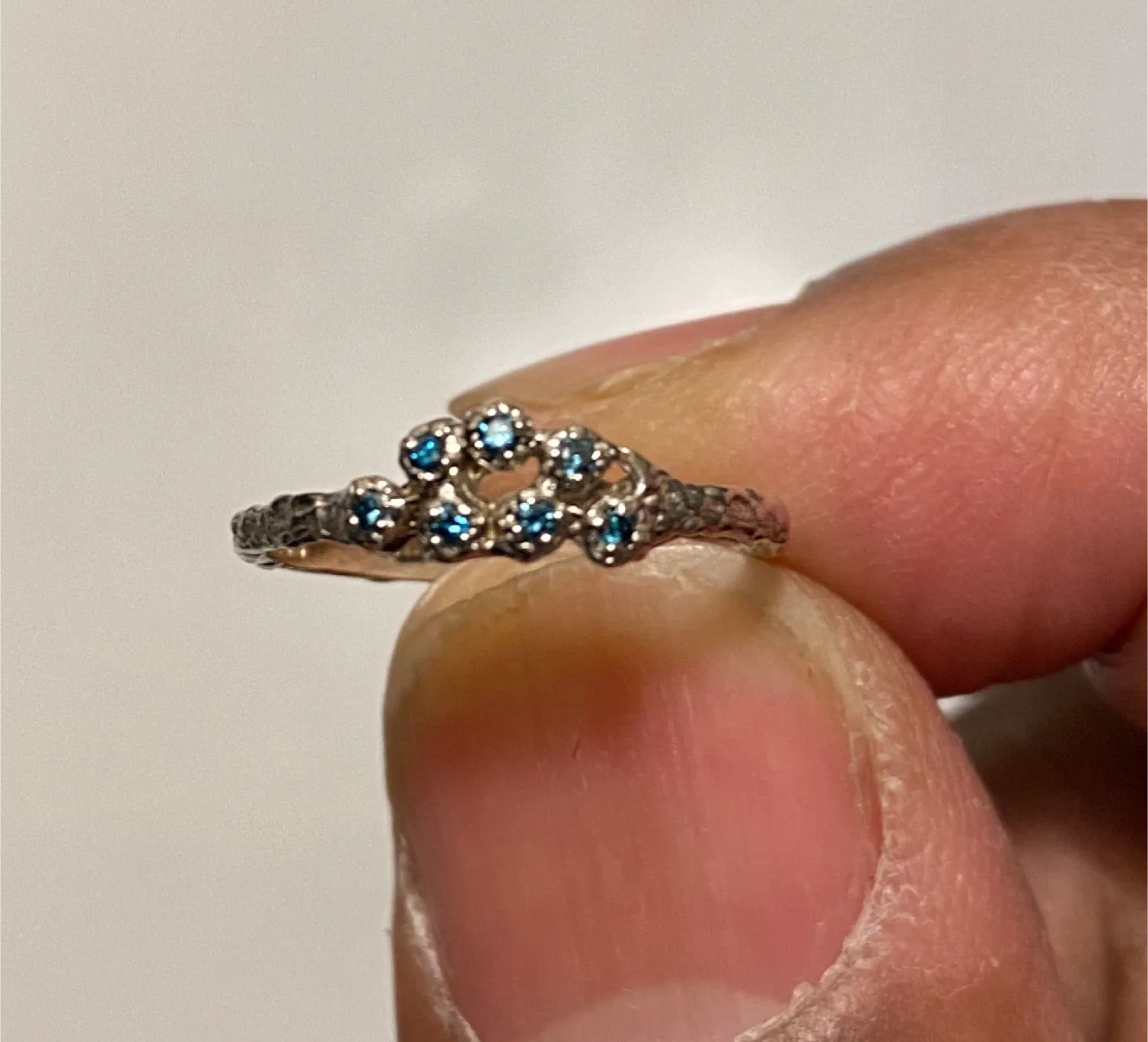 Jerry Grant 7 Blue Diamond Cluster Ring thumbnail