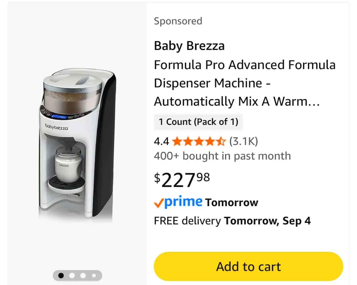Baby Brezza Formula Pro Advanced - New! image indicator(4)