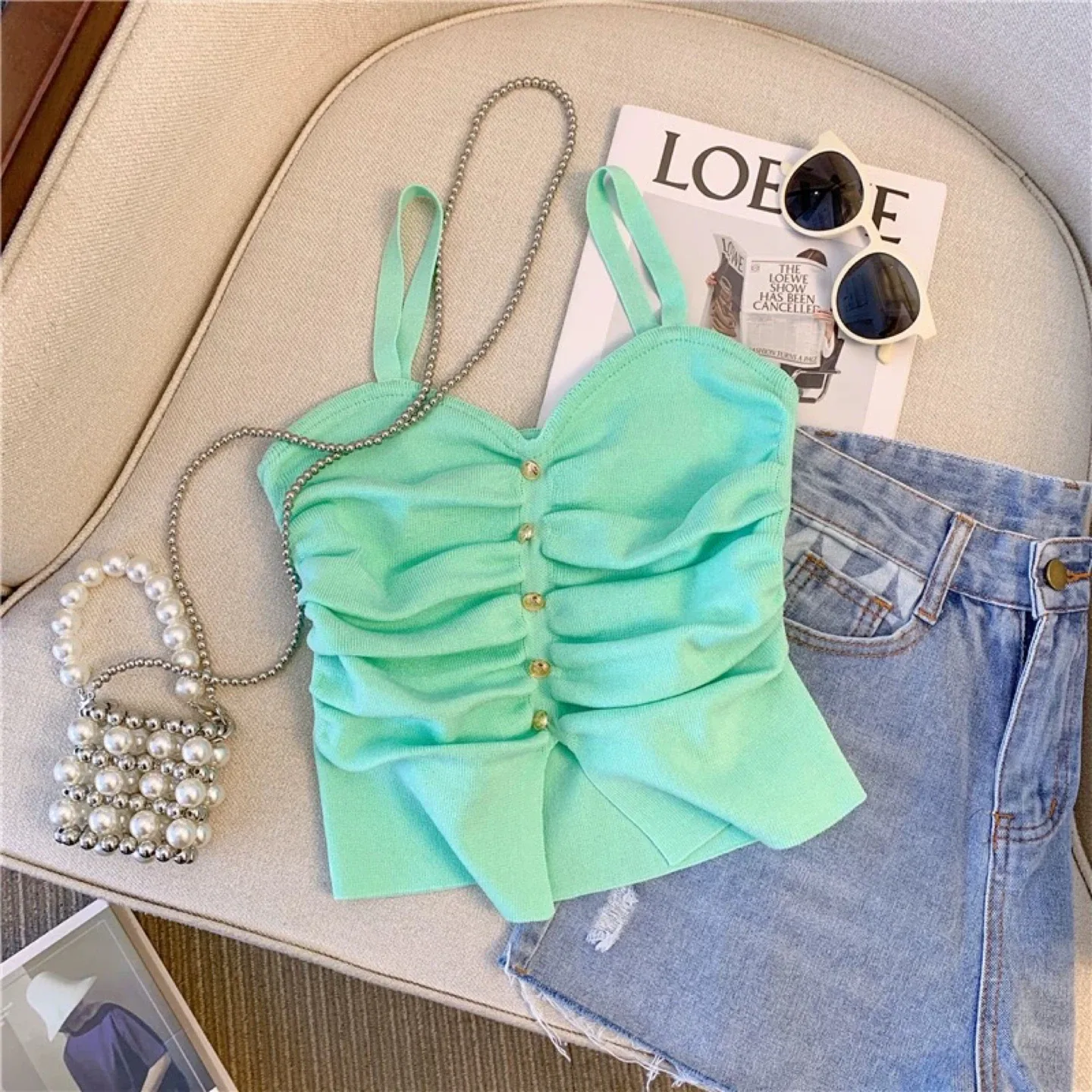 Mint Green Knit Tank Top thumbnail