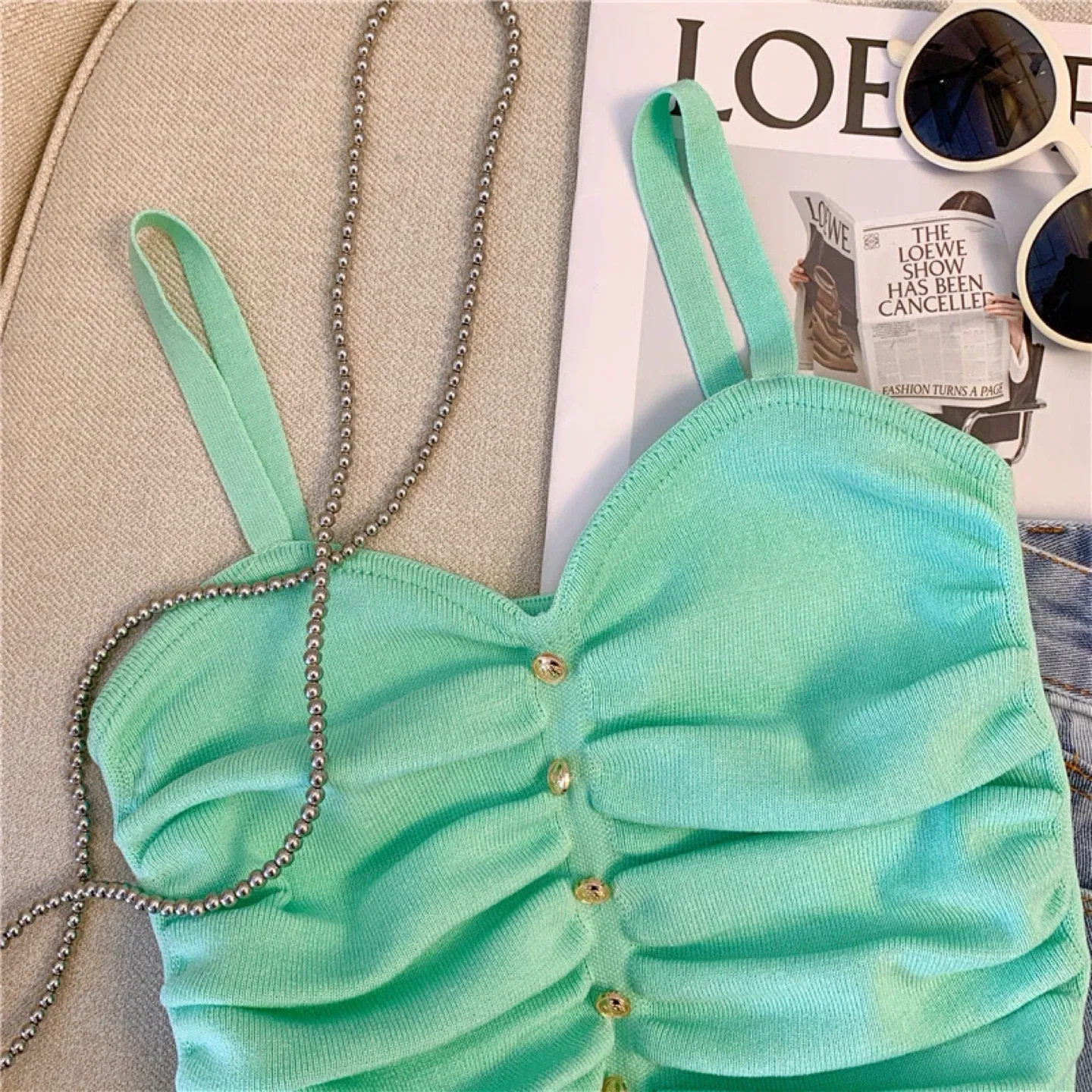 Mint Green Knit Tank Top image indicator(2)