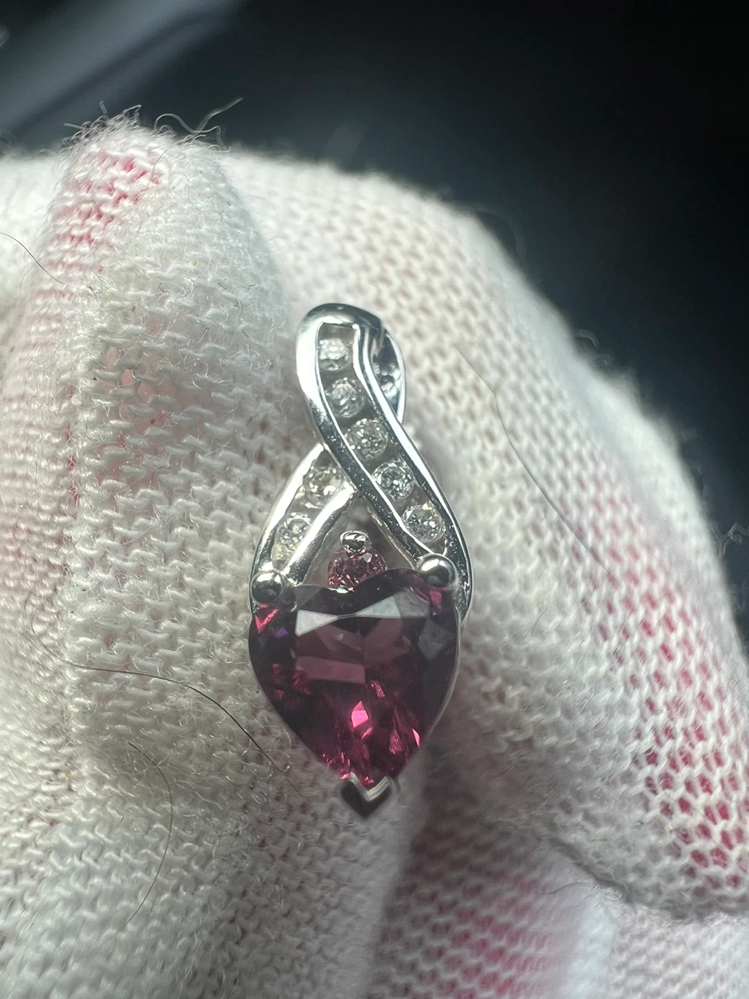 10 k pink tourmaline and diamonds earrings - photo 3
