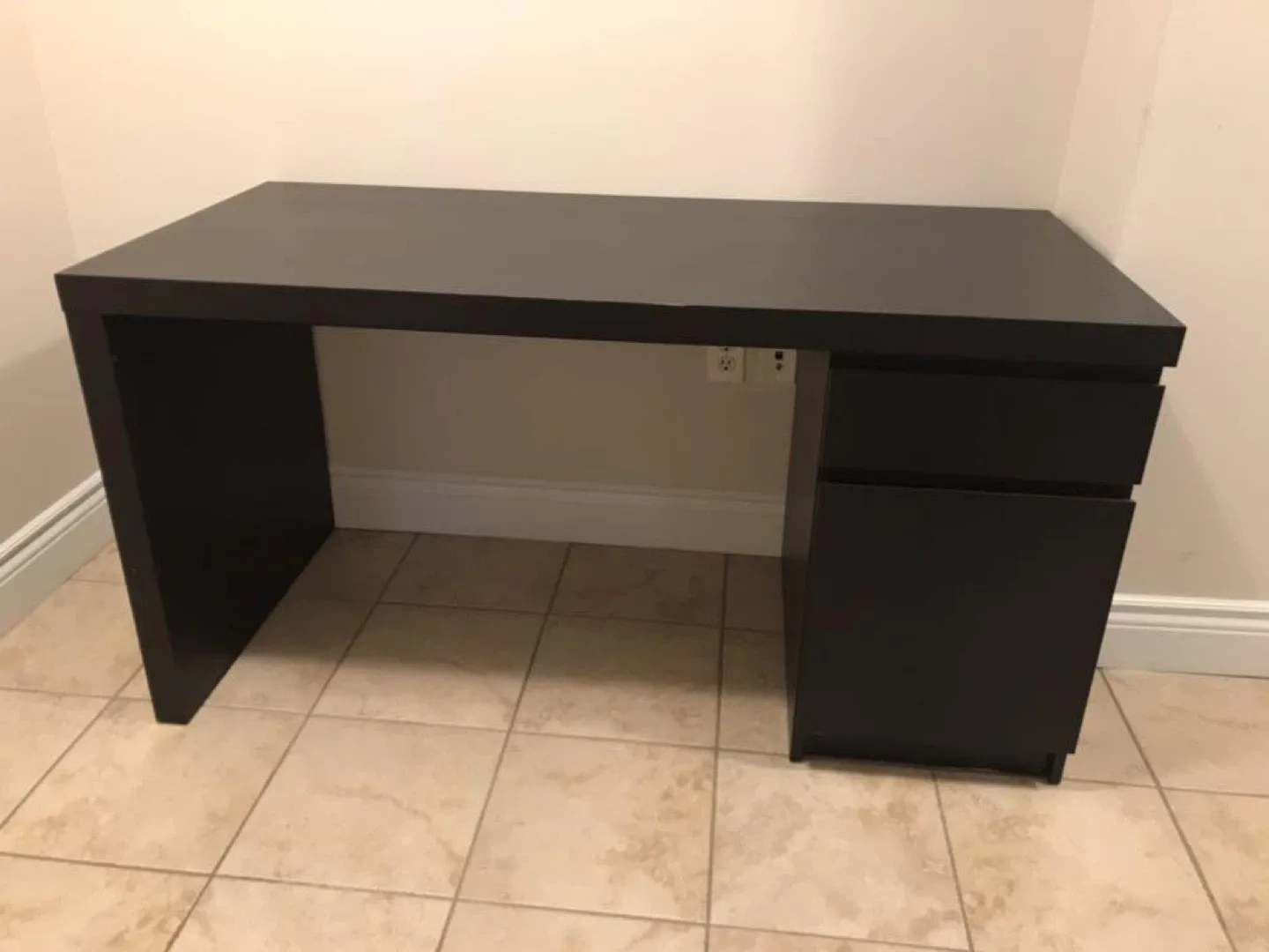 Black Desk with Drawers