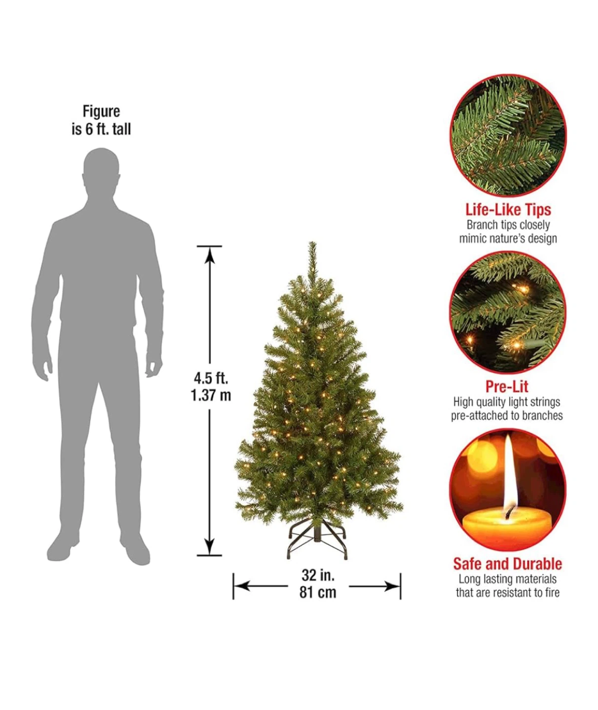4.5 ft Spruce Christmas Tree - photo 4