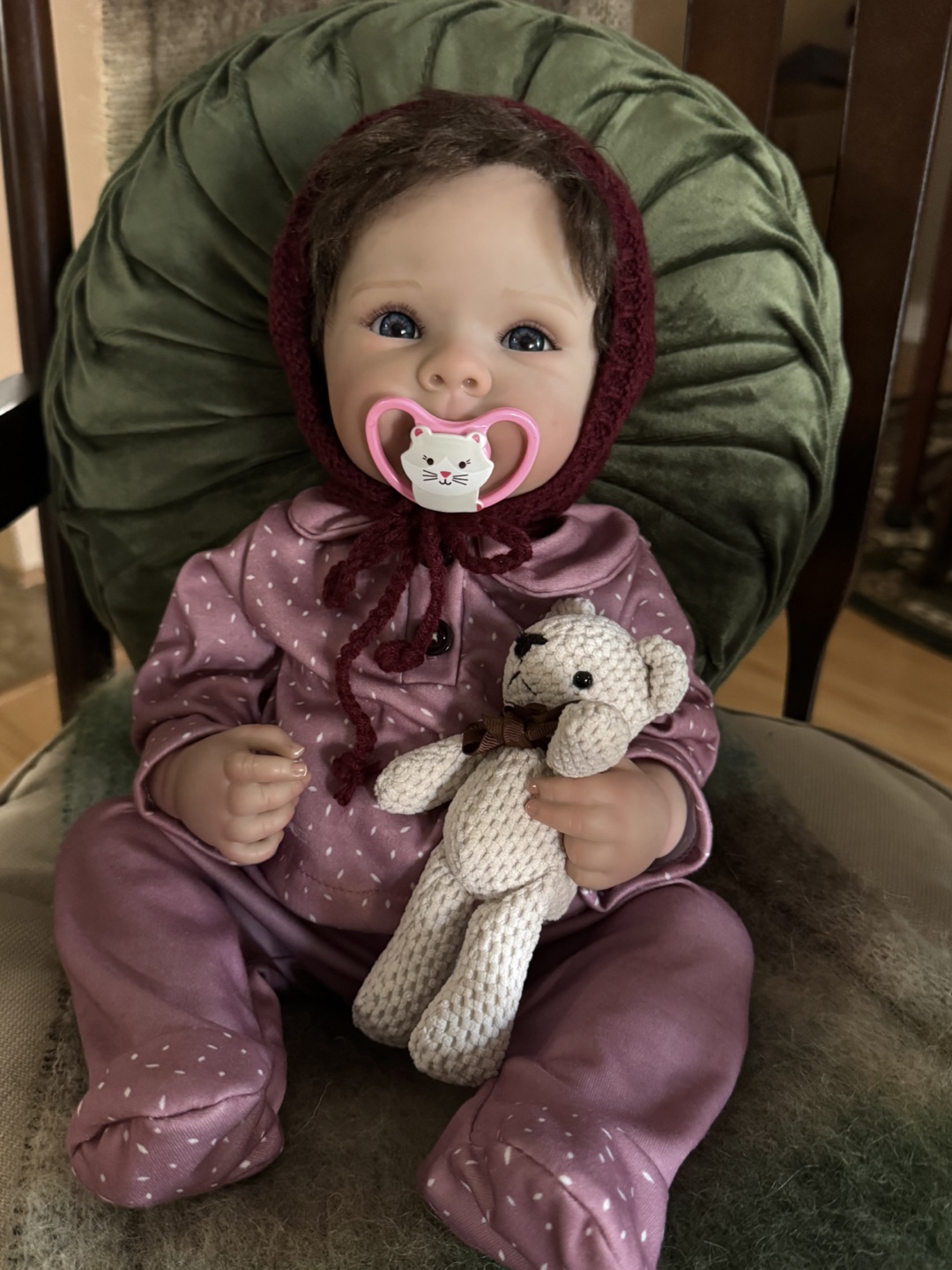 Reborn Baby Doll with Outfit and Teddy Bear - photo 2