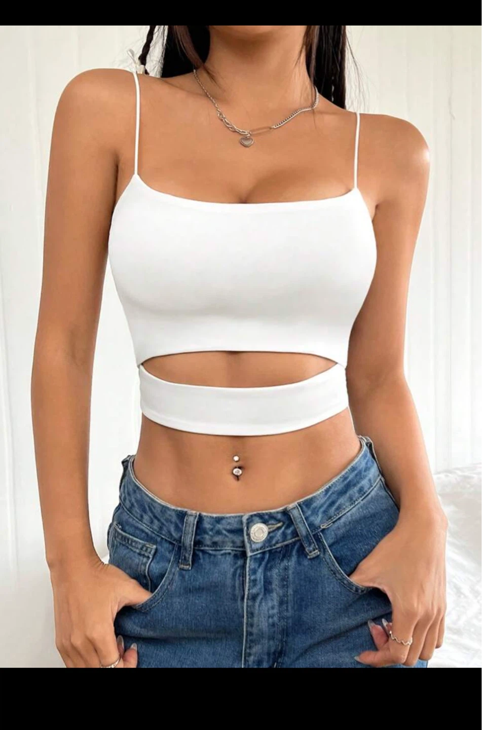 🥕White Crop Top - Size M
