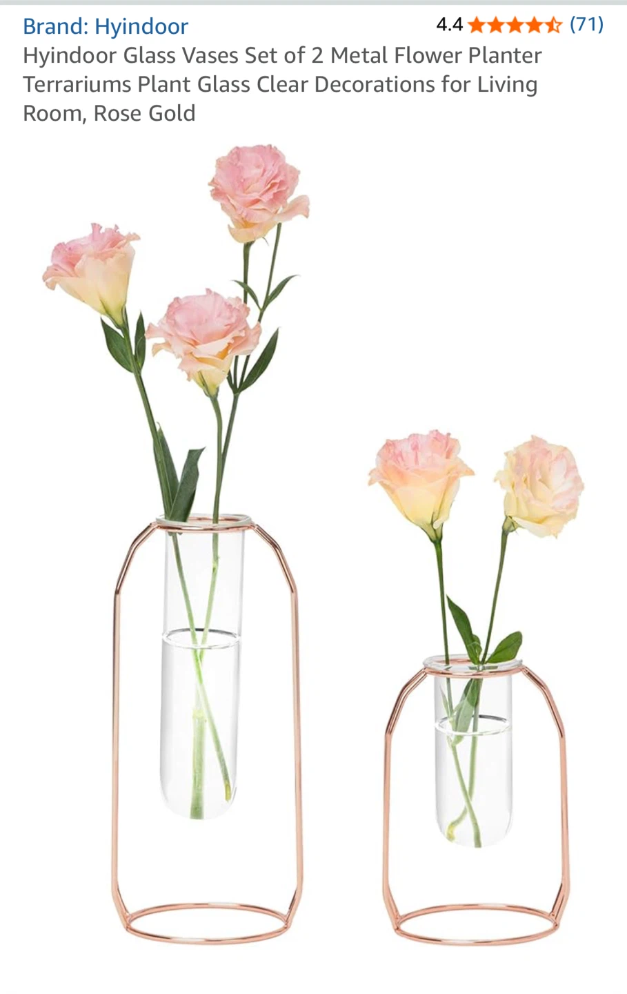 Flower Vases - Rose Gold Set of 2 - photo 3