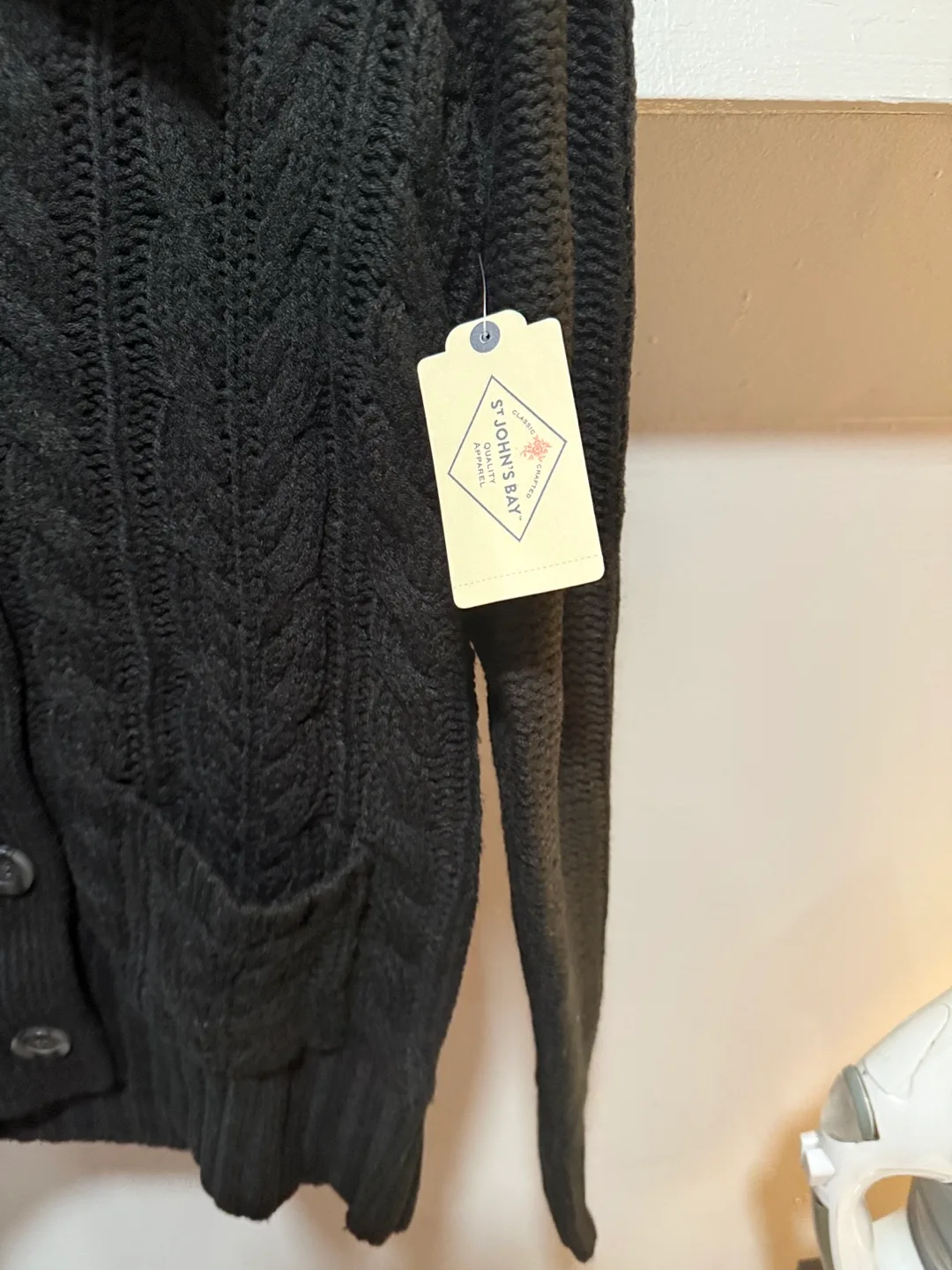 NWT St. John's Bay Black Cardigan - Size ST image indicator(4)