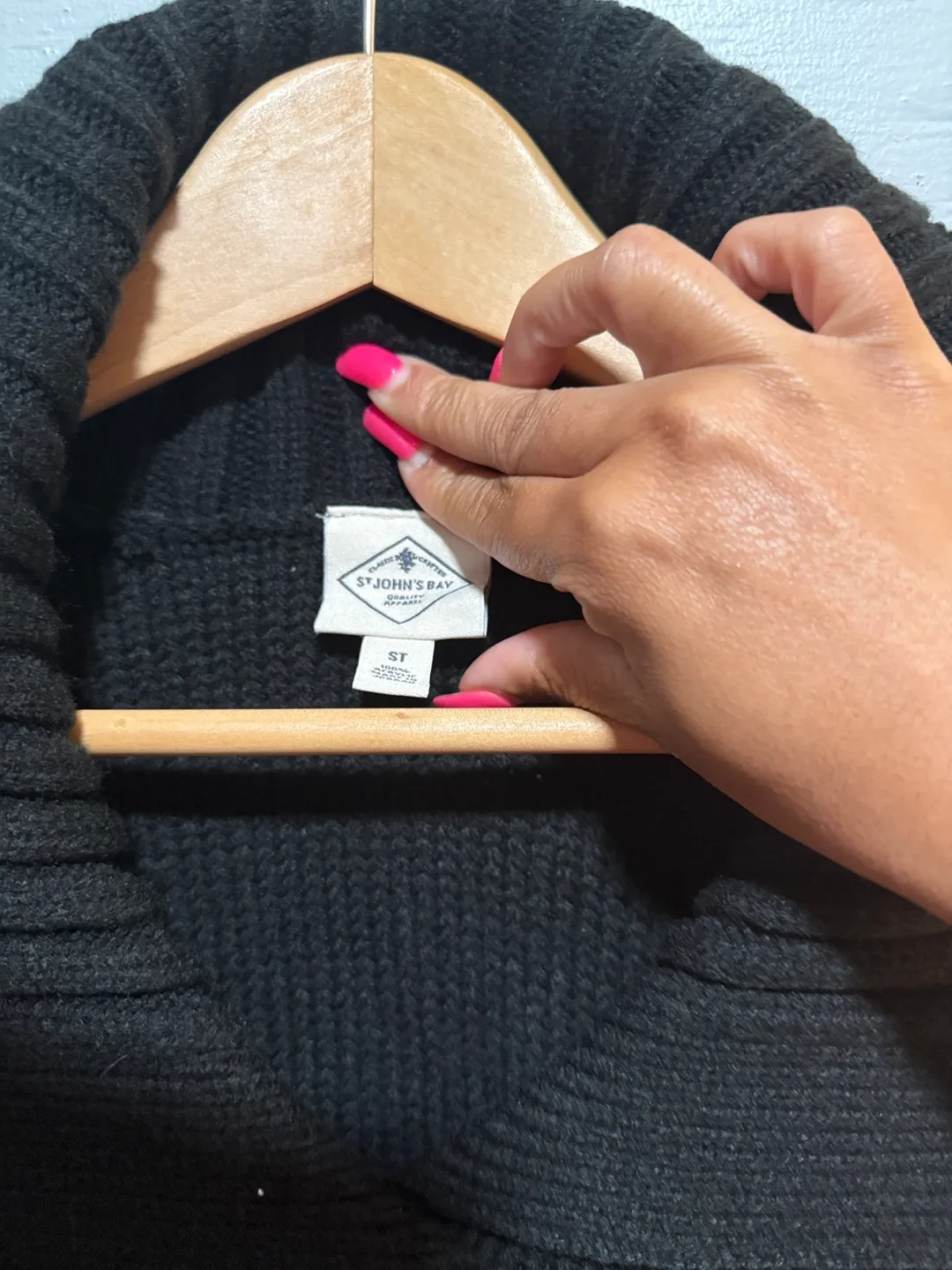 NWT St. John's Bay Black Cardigan - Size ST image indicator(2)