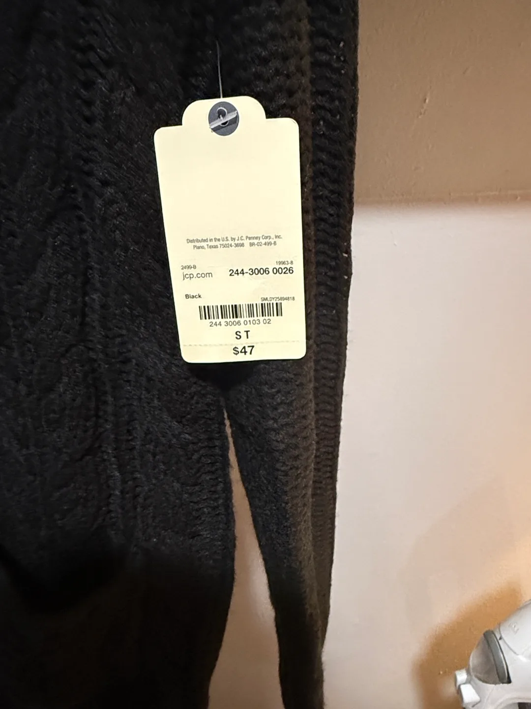 NWT St. John's Bay Black Cardigan - Size ST image indicator(3)