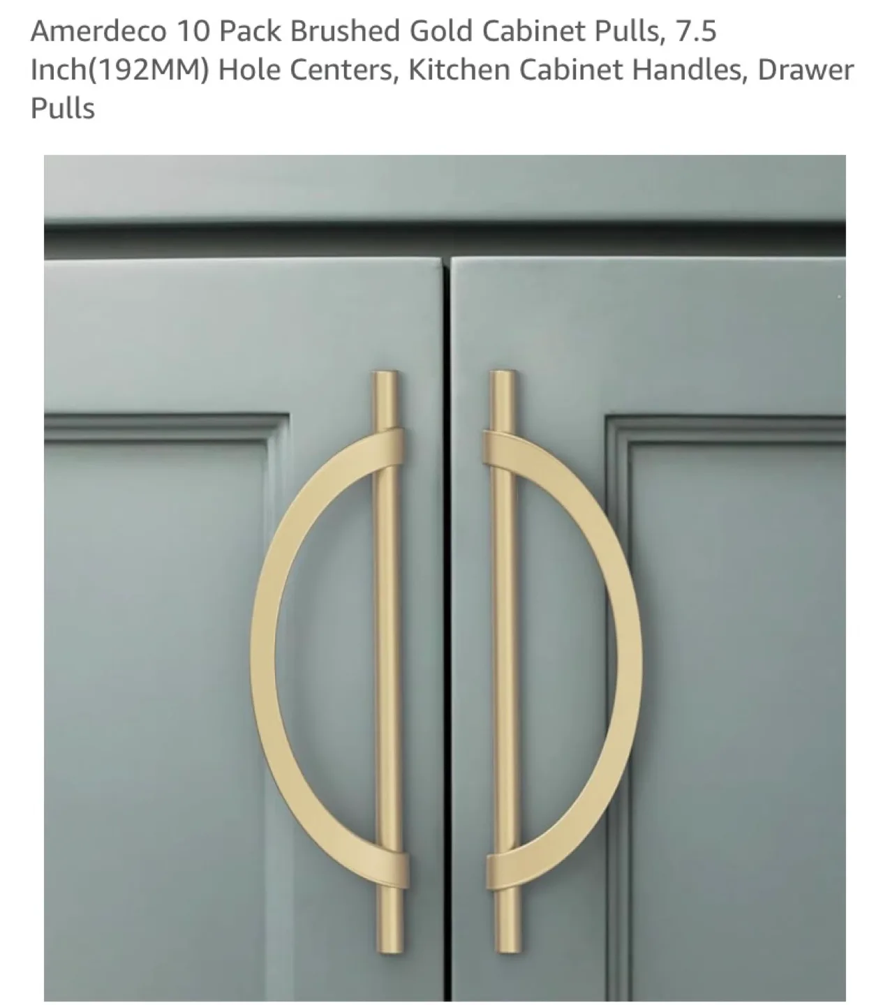 New Amerdeco 10 Pack Brushed Gold Cabinet / Drawer Pulls thumbnail