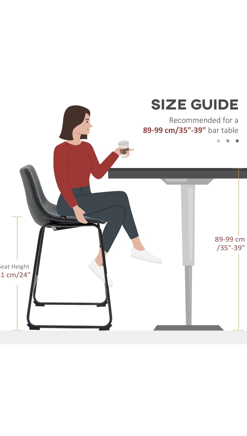 New HOMCOM Counter Height Bar Stools Set of 2, - photo 4
